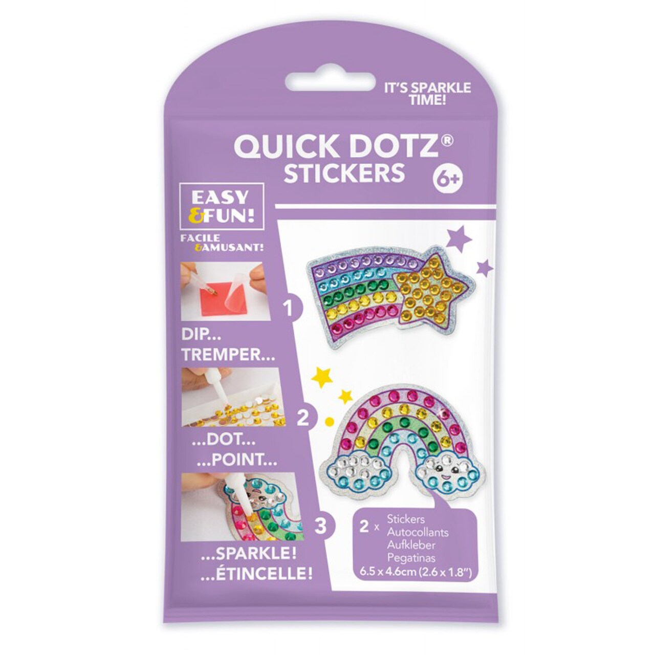 Diamond Dotz Kits - Quick Dotz - Big Dotz - Stickers, Pack 7, Star Rainbow, Big Gem Diamond Painting Kits For Kids, Diamond Art For Kids Ages 6-8, Arts And Crafts For Kids 4-6, Gem Art